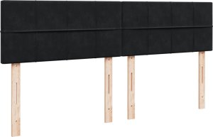 vidaXL Łóżko kontynentalne z materacem, czarne, 180x200 cm, aksamit 9