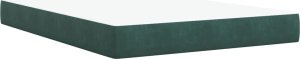 vidaXL Łóżko kontynentalne z materacem, ciemnozielone, 160x200 cm 12