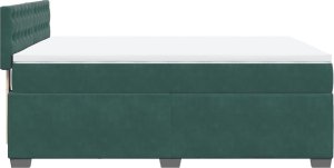 vidaXL Łóżko kontynentalne z materacem, ciemnozielone, 160x200 cm 7