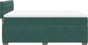 vidaXL Łóżko kontynentalne z materacem, ciemnozielone, 160x200 cm 7