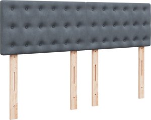 vidaXL Łóżko kontynentalne z materacem, ciemnoszare, 160x200cm aksamit 9