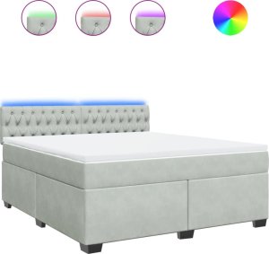 vidaXL Łóżko kontynentalne z materacem, jasnoszare, 180x200cm, aksamit 2