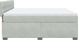 vidaXL Łóżko kontynentalne z materacem, jasnoszare, 180x200cm, aksamit 7