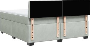 vidaXL Łóżko kontynentalne z materacem, jasnoszare, 180x200cm, aksamit 8