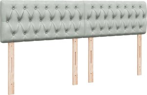 vidaXL Łóżko kontynentalne z materacem, jasnoszare, 180x200cm, aksamit 9