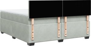 vidaXL Łóżko kontynentalne z materacem, jasnoszare, aksamit, 200x200cm 8