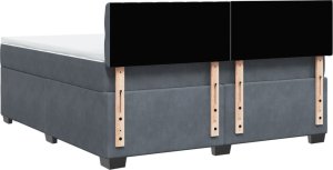 vidaXL Łóżko kontynentalne z materacem, ciemnoszare, 180x200cm aksamit 8