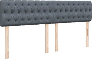 vidaXL Łóżko kontynentalne z materacem, ciemnoszare, 180x200cm aksamit 9