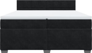 vidaXL Łóżko kontynentalne z materacem, czarne, aksamit 200x200 cm 6