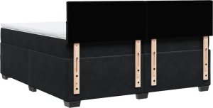 vidaXL Łóżko kontynentalne z materacem, czarne, aksamit 200x200 cm 8