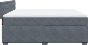 vidaXL Łóżko kontynentalne z materacem, ciemnoszare, 180x200cm aksamit 7