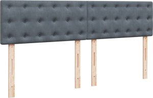 vidaXL Łóżko kontynentalne z materacem, ciemnoszare, 180x200cm aksamit 9