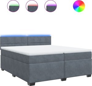 vidaXL Łóżko kontynentalne z materacem, ciemnoszary aksamit, 200x200cm 2