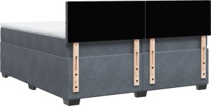 vidaXL Łóżko kontynentalne z materacem, ciemnoszary aksamit, 200x200cm 8
