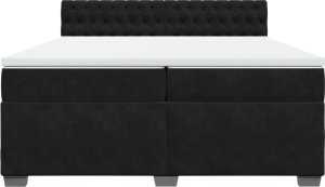 vidaXL Łóżko kontynentalne z materacem, czarne, aksamit 200x200 cm 6