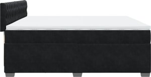vidaXL Łóżko kontynentalne z materacem, czarne, aksamit 200x200 cm 7