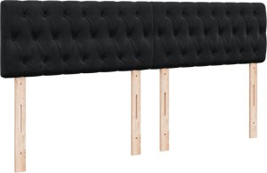 vidaXL Łóżko kontynentalne z materacem, czarne, aksamit 200x200 cm 9
