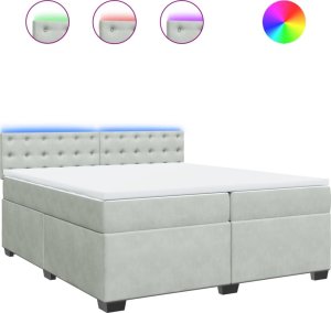 vidaXL Łóżko kontynentalne z materacem, jasnoszare, aksamit, 200x200cm 2