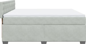 vidaXL Łóżko kontynentalne z materacem, jasnoszare, aksamit, 200x200cm 7