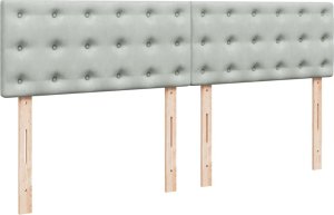 vidaXL Łóżko kontynentalne z materacem, jasnoszare, aksamit, 200x200cm 9