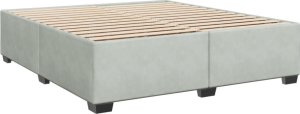 vidaXL Łóżko kontynentalne z materacem, jasnoszare, aksamit, 200x200cm 10