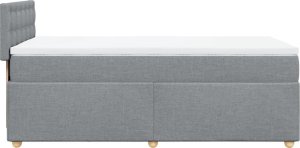 vidaXL Łóżko kontynentalne z materacem, jasnoszare, tkanina, 80x200 cm 7