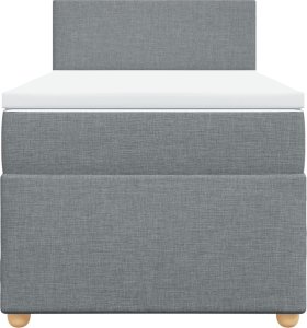 vidaXL Łóżko kontynentalne z materacem, jasnoszare, tkanina, 90x190 cm 6
