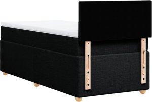 vidaXL Łóżko kontynentalne z materacem, czarne, tkanina 90x190 cm 8