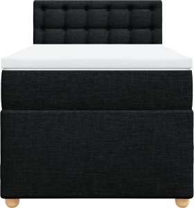 vidaXL Łóżko kontynentalne z materacem, czarne, tkanina 90x190 cm 6