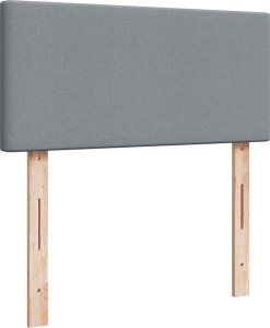 vidaXL Łóżko kontynentalne z materacem, jasnoszare, tkanina, 90x200 cm 12