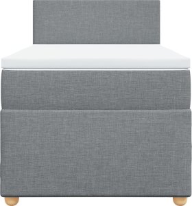 vidaXL Łóżko kontynentalne z materacem, jasnoszare, tkanina, 90x200 cm 6