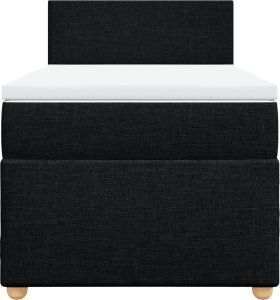 vidaXL Łóżko kontynentalne z materacem, czarne, tkanina, 100x200 cm 6