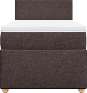vidaXL Łóżko kontynentalne z materacem, brązowe, tkanina, 90x200 cm 6