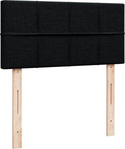 vidaXL Łóżko kontynentalne z materacem, czarne, tkanina, 90x200 cm 12