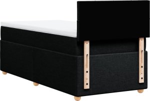 vidaXL Łóżko kontynentalne z materacem, czarne, tkanina, 90x200 cm 8