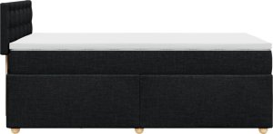 vidaXL Łóżko kontynentalne z materacem, czarne, tkanina, 90x200 cm 7