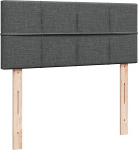 vidaXL Łóżko kontynentalne z materacem, ciemnoszara tkanina 120x200 cm 12