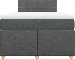 vidaXL Łóżko kontynentalne z materacem, ciemnoszara tkanina 120x200 cm 6