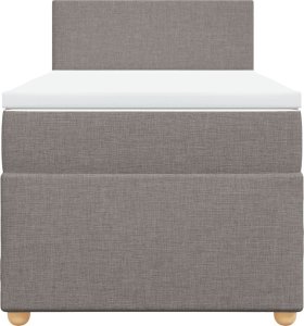 vidaXL Łóżko kontynentalne z materacem, taupe, tkanina, 90x200 cm 6