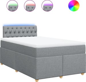 vidaXL Łóżko kontynentalne z materacem, jasnoszare, tkanina 120x200 cm 2