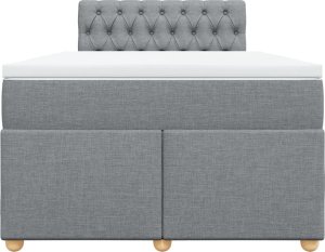 vidaXL Łóżko kontynentalne z materacem, jasnoszare, tkanina 120x200 cm 6