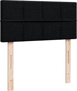 vidaXL Łóżko kontynentalne z materacem, czarne, tkanina 90x190 cm 12