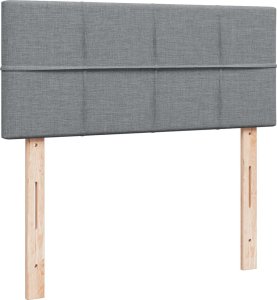 vidaXL Łóżko kontynentalne z materacem, jasnoszare, tkanina 120x200 cm 12