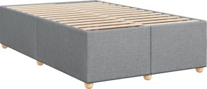 vidaXL Łóżko kontynentalne z materacem, jasnoszare, tkanina 120x200 cm 9