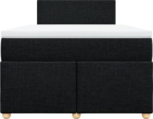 vidaXL Łóżko kontynentalne z materacem, czarne, tkanina, 120x200 cm 6