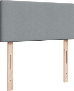 vidaXL Łóżko kontynentalne z materacem, jasnoszare, tkanina, 90x190 cm 12