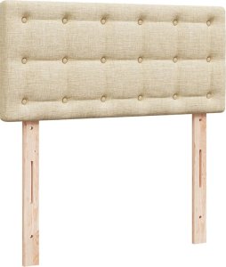 vidaXL Łóżko kontynentalne z materacem, kremowe, tkanina, 90x190 cm 12