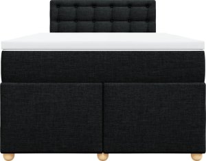 vidaXL Łóżko kontynentalne z materacem, czarne, tkanina, 120x200 cm 6