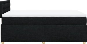 vidaXL Łóżko kontynentalne z materacem, czarne, tkanina, 120x200 cm 7