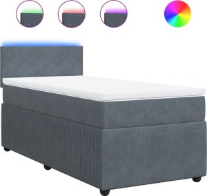 vidaXL Łóżko kontynentalne z materacem, ciemnoszary aksamit, 80x200 cm 2